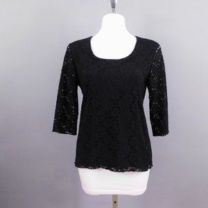 Jennie &‎ Marlis Women's Shirt, Size PL, Black